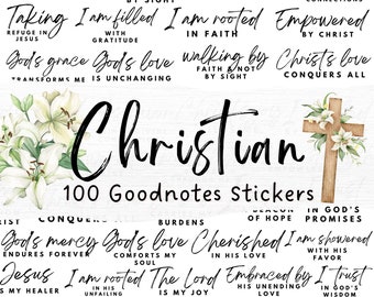 Goodnotes Stickers Positive Affirmations Digital Planner Stickers Precropped Goodnotes Christian Jesus Bible Journal Stickers Minimalist
