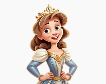 Princess clipart - Cute princesses clipart - Cute princess hero - PNG - Cute princess - Vector files for creative projects