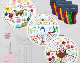 DIY Embroidery Stitch Practice Kit, Modern Embroidery Kit, Embroidery Starter Kit, Embroidery Stitch Techniques, Embroidery Kit Beginner