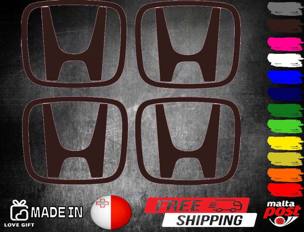 4x Logo Sticker Wheel Center Caps Decal for Honda CIVIC ACCORD CRV Vtec