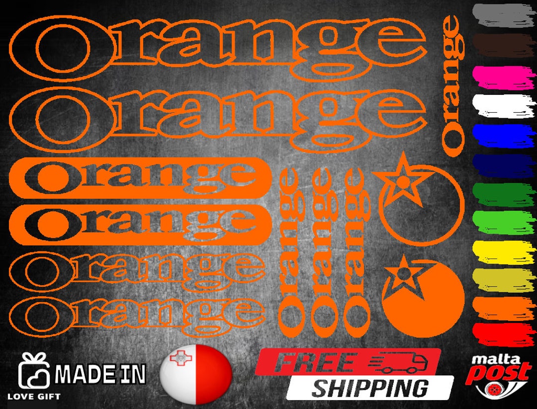 Orange Vinyl Decal Stickers Sheet Bike Frame Cycle Cycling Bicycle - Etsy