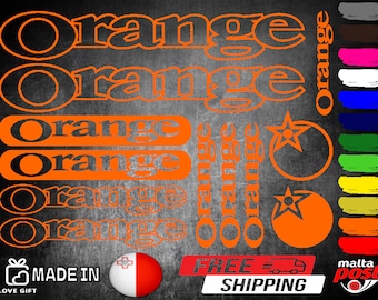 Orange Vinyl Decal Stickers Sheet Bike Frame Cycle Cycling Bicycle