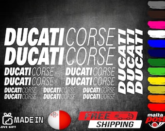 Set di 15 adesivi DUCATI CORSE per moto e caschi