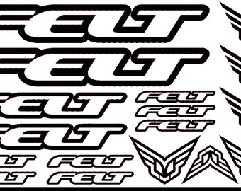 Felt Vinyl Decal Stickers Sheet Bike Frame Cycle Cycling Bicycle Mtb