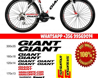 CUSTOM Giant Vinyl Stickers Sheet Bike Frame & Fork  Cycle Cycling Bicycle Mtb Road