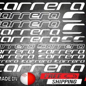Carrera Vinyl Decal Stickers Sheet Bike Frame Cycle Bicycle Mtb Road