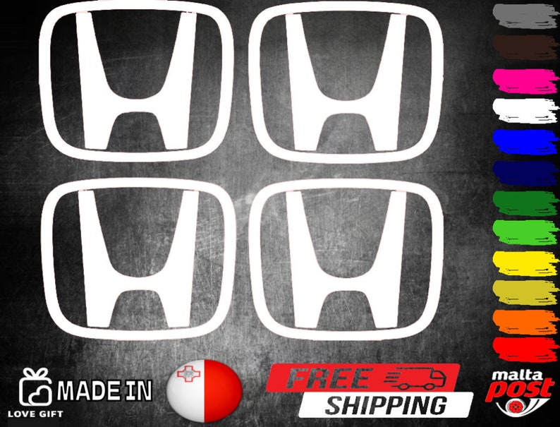 4x Logo Sticker Wheel Center Caps Decal for Honda CIVIC ACCORD CRV Vtec