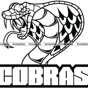 Cobra Serpiente Escuela Mascota Equipo deportivo Personaje de dibujos animados Enojado Medio Animal Reptil Mordedura Lengua Vector Arte Texto Elemento de diseño JPG PNG SVG Corte