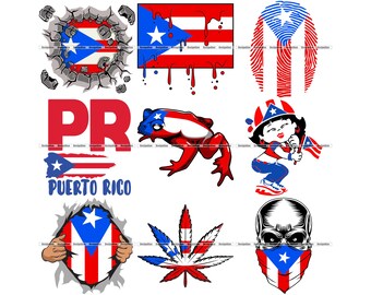Puerto Rico Flag SVG Bundle: Latin Pride Clipart, Cricut & Sublimation Designs (Digital Download)