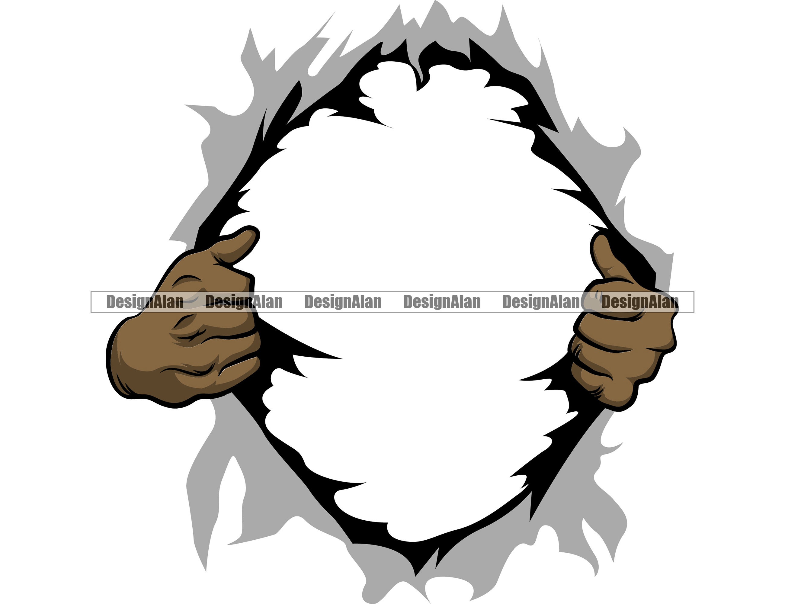 Black Hands Ripping Shirt Open Superhero Rip Hole Fabric Wall Tearing ...