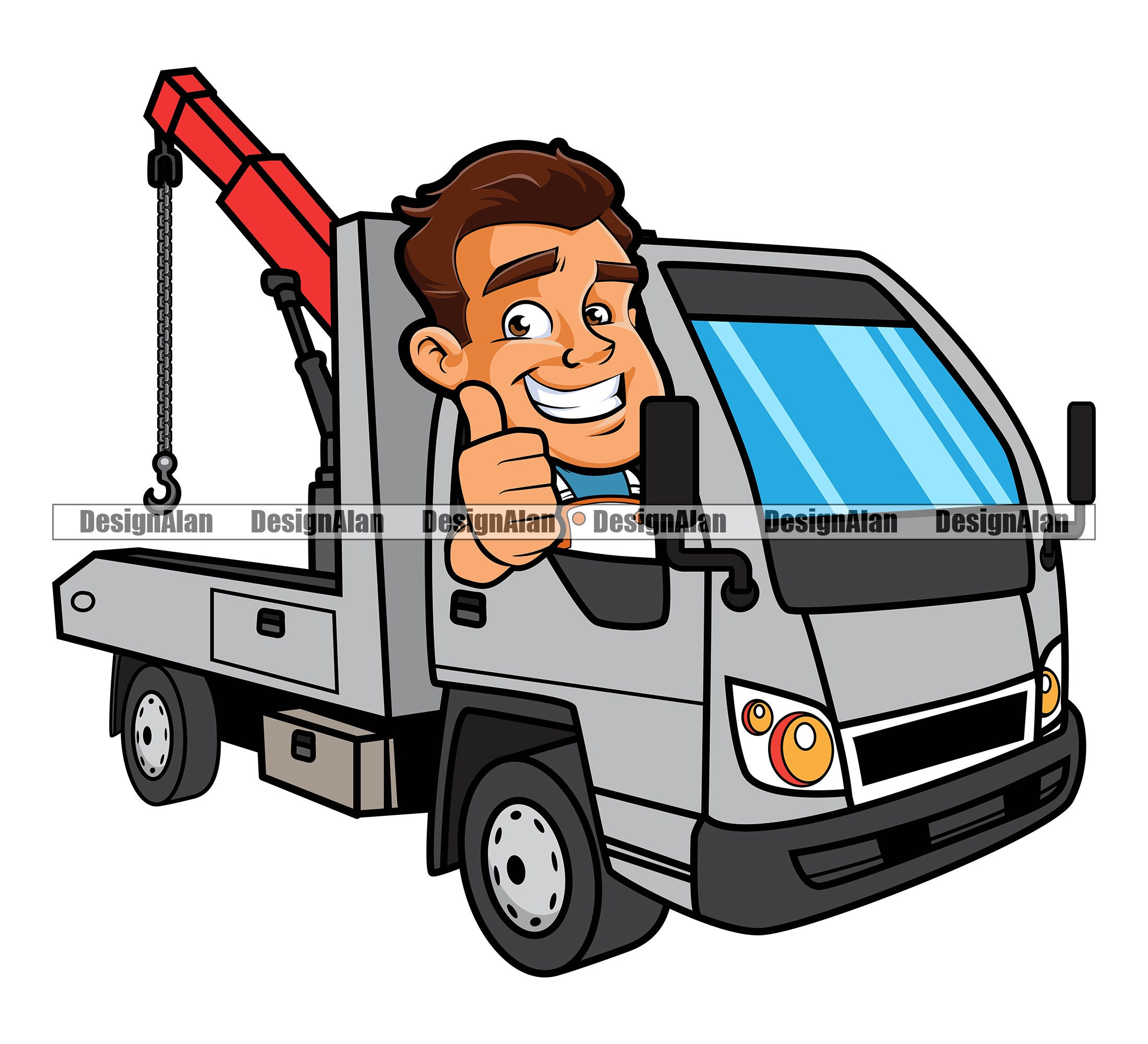 Dibujos Animados De Conductor De Grúa