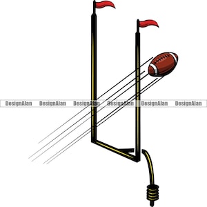 Football Ball Kick Field Goal Upright Futball Equipment Play Sports Game School Team Player Fantasy League Logo Design Element JPG PNG SVG