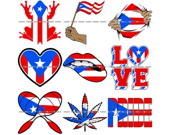 Puerto Rico Flag SVG Bundle: Boricua Pride Clipart for Cricut, Sublimation (Digital Download)