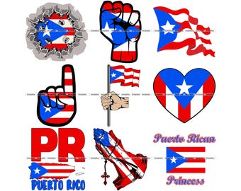 Puerto Rico Flag SVG Bundle: Boricua Pride Clipart for Cricut (Digital Download)