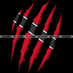 Trinidad And Tobago Trinidadian Flag Animal Claw Scratches Monster Rip Pride Caribbean Country Tattoo Color Design Element SVG PNG Cut File
