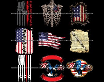 Military T-Shirt SVG Designs Bundle: Distressed USA Flag, Veteran Pride (Digital Download)