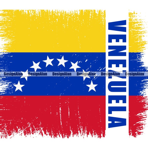 Venezuela Venezuelan Distressed Torn Ripped Rip Flag Text Word Pride Spanish Latino Hispanic Country Tattoo Color Design Element SVG PNG JPG