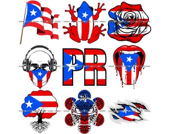 Puerto Rico Flag SVG Bundle: Latin Pride Designs, Cricut Ready (Digital Download)