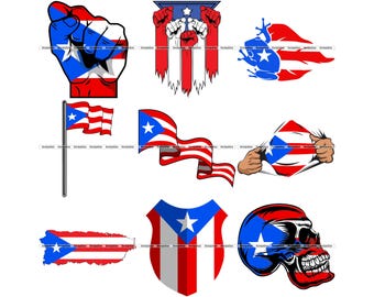Puerto Rico SVG Bundle: Flag, Coqui, Hispanic Pride Designs (Digital Download)
