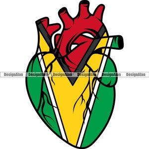 Guyana Guyanese Flag Break Cracked Broken Wall Superhero Caribbean Pride Country Nation Tattoo Color Design Element JPG SVG PNG Cut File