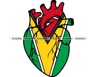 Guyana Guyanese vlag breken gebarsten gebroken muur superheld Caribische trots land natie Tattoo kleur ontwerpelement JPG SVG PNG gesneden bestand