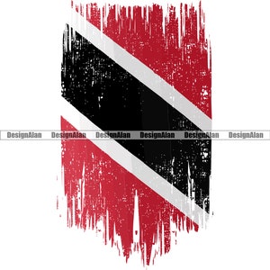 Trinidad And Tobago Trinidadian Distressed Torn Ripped Rip Flag Proud Travel Caribbean Country Tattoo Color Design Element SVG PNG JPG Cut