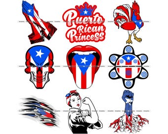 Puerto Rico Flag SVG Bundle: Boricua Pride Clipart for Cricut (Digital Download)