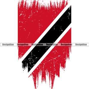Trinidad And Tobago Trinidadian Distressed Torn Ripped Rip Flag Proud Travel Caribbean Country Tattoo Color Design Element SVG PNG JPG Cut