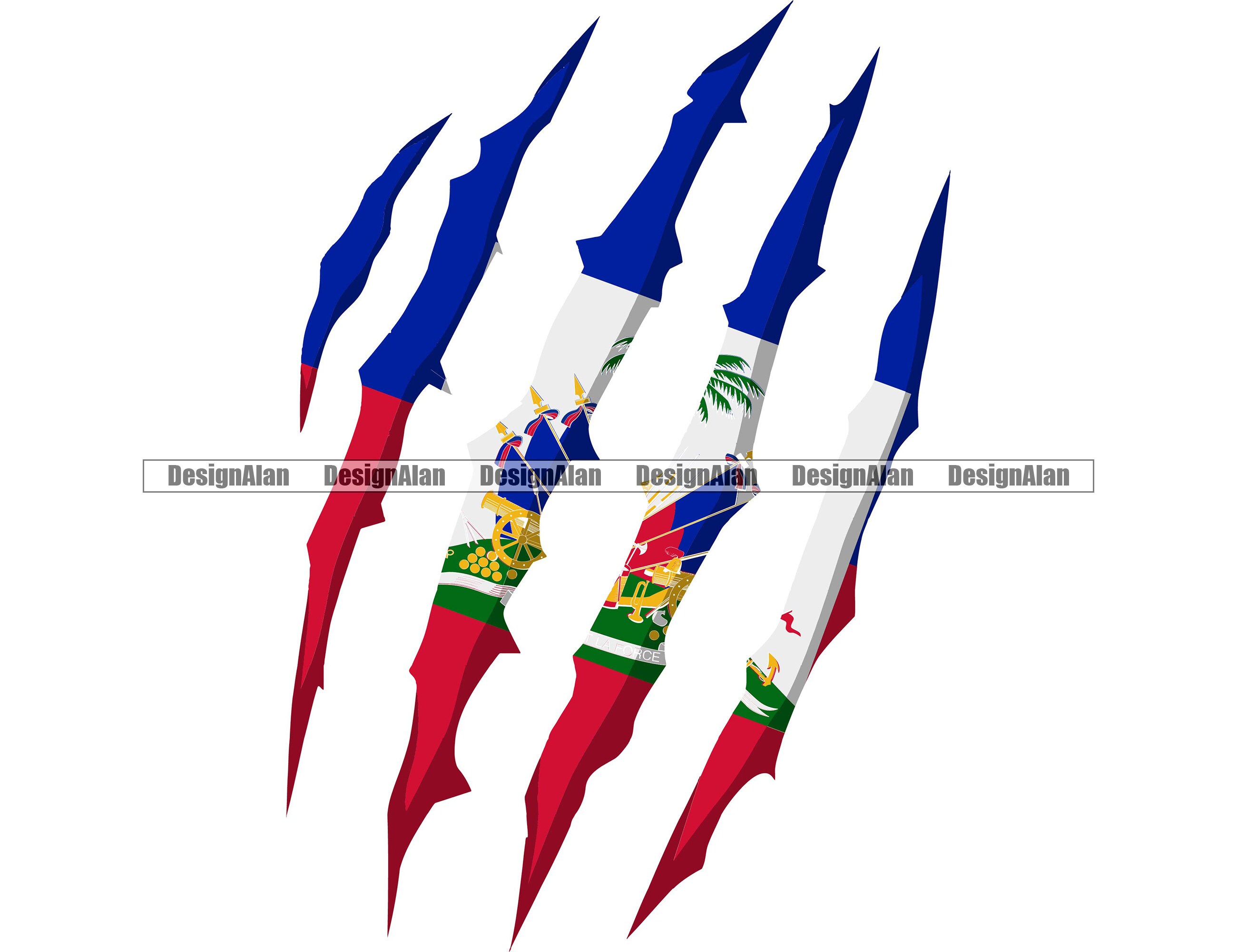 Haiti Haitian Creole Flag Animal Claw Scratches Monster Rip Pride Travel  Caribbean Nation Country Tattoo Color Design Element SVG PNG JPG - Etsy