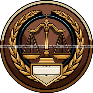 Lawyer Emblem Law Scales Of Justice Legal Office Attorney Business Company Court Crime Criminal Defense Logo Color Design Element PNG SVG