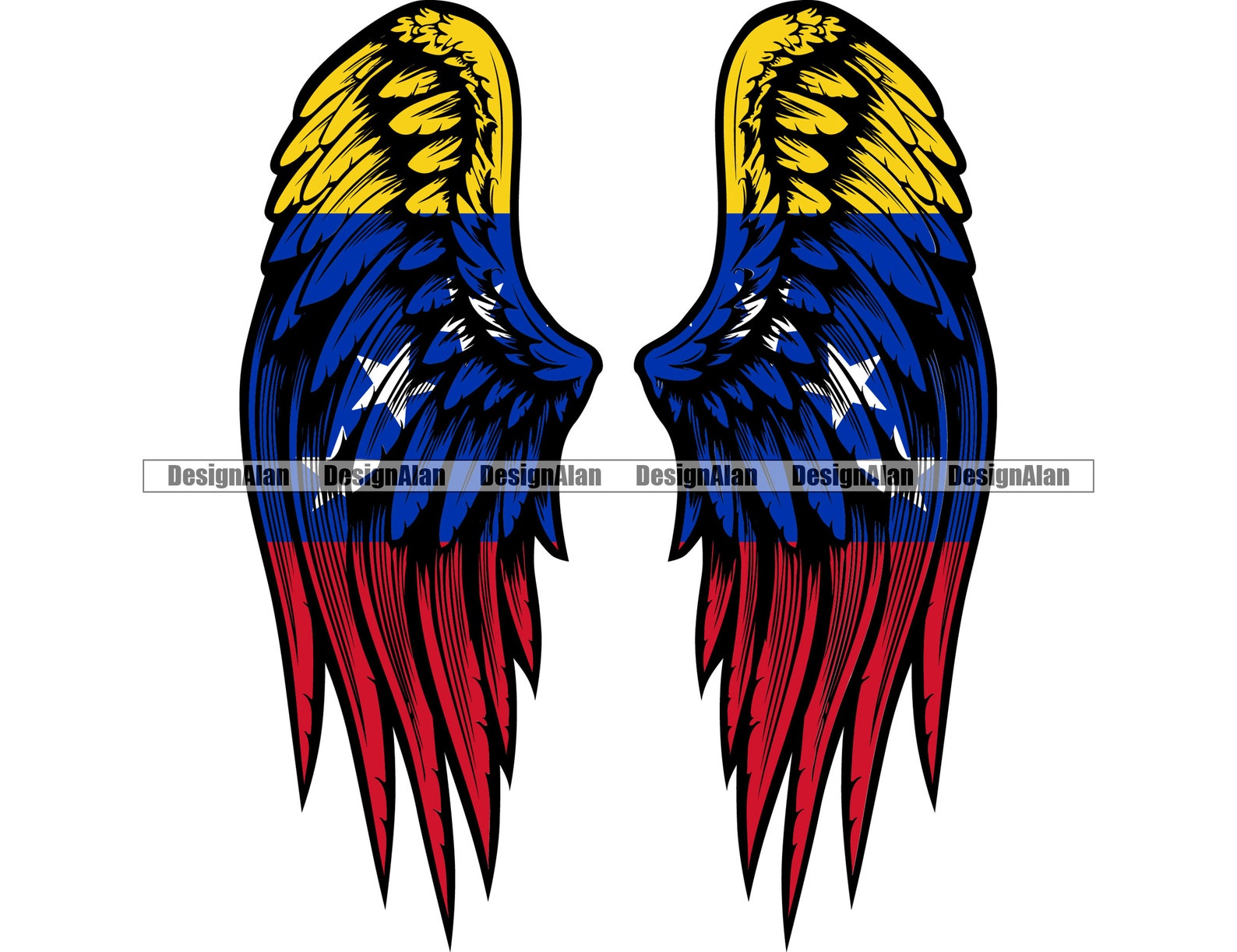 Venezuela Venezolano Angel Wings Bandera Pluma Libertad Etsy España