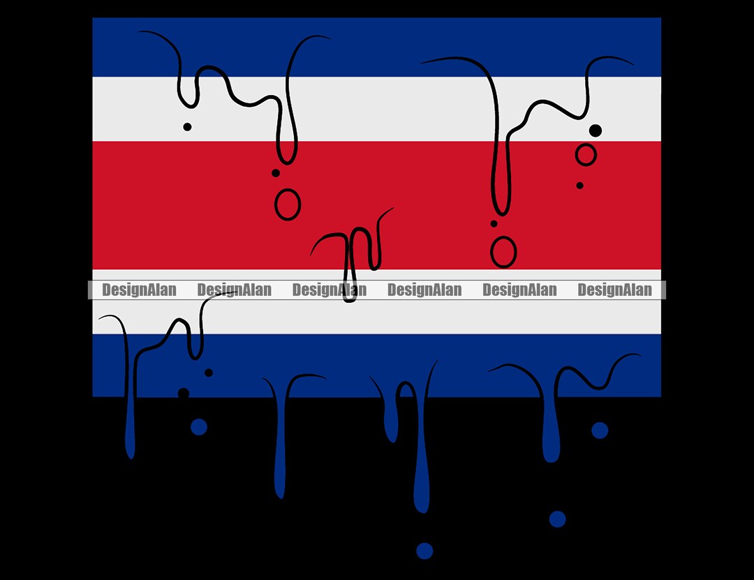 Costa Rico Rican Flag Drip Dripping Melt Melting Proud Spanish Etsy
