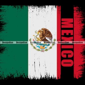 Mexico Mexican Distressed Torn Ripped Rip Flag Text Word Pride Spanish Latino Hispanic Country Tattoo Color Design Element SVG PNG JPG Cut