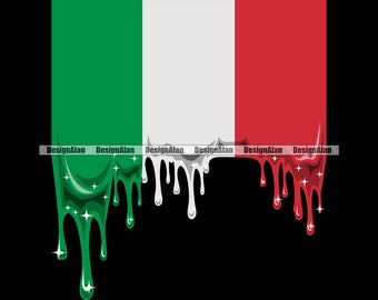 Italië Italiaanse vlag Sparkle Drip glanzend druipend trots vertegenwoordigen liefde land natie Europa Tattoo kleur ontwerpelement SVG PNG JPG bestand knippen