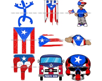 Puerto Rico SVG Bundle: Coqui, Flag, Caribbean Pride Designs (Digital Download)