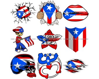 Puerto Rico SVG Bundle: Coqui, Flag, Latin Pride Designs (Digital Download)