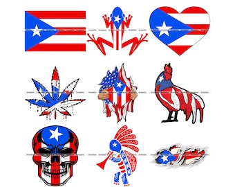 Puerto Rico SVG Bundle: Coqui, Flag, Clipart (Digital Download)
