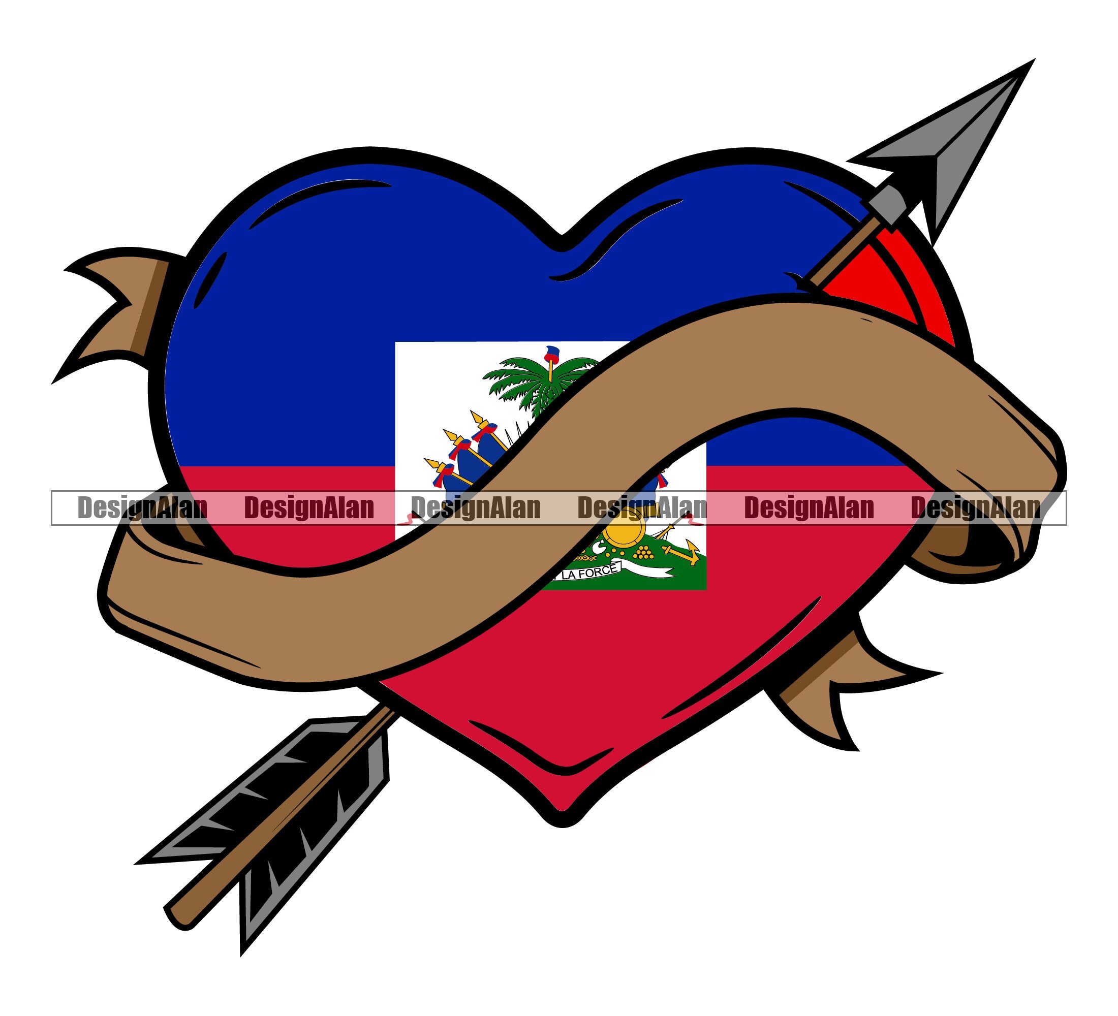 Haitian Flag Nou La Distressed Zoe Pound Haiti' Sticker