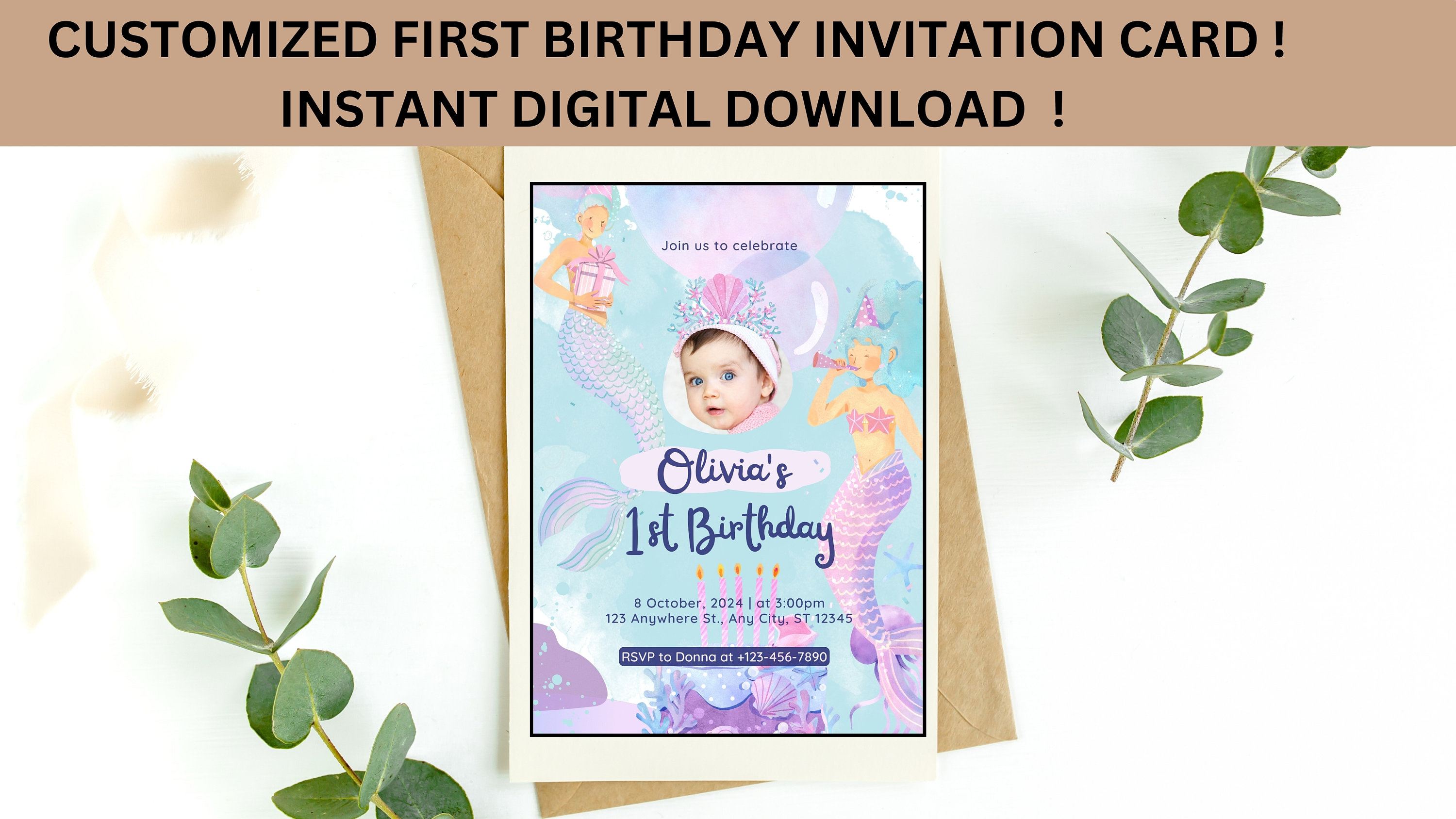 First Birthday Invitation Card Birthday Invitation Card Printable ...