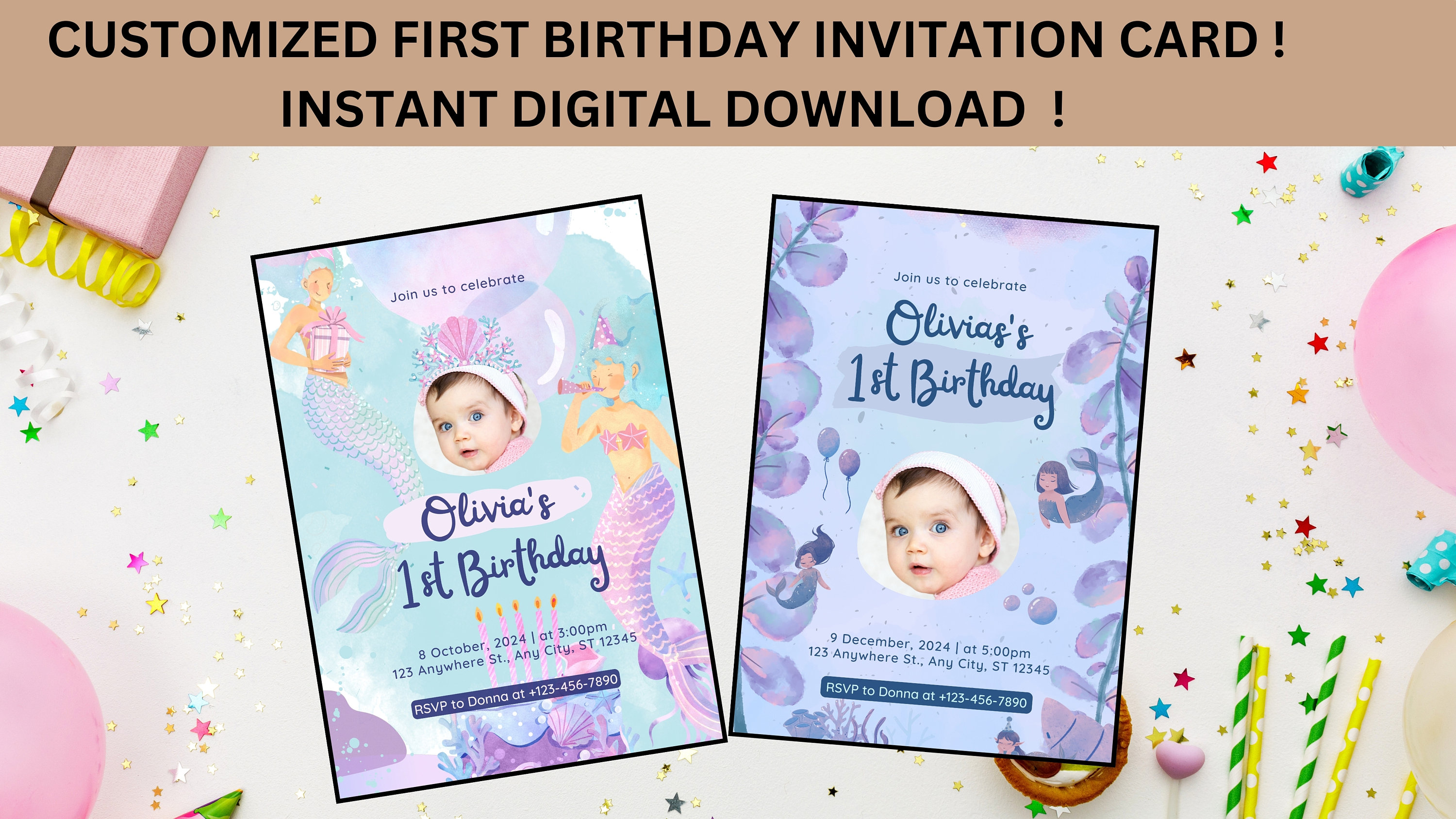 First Birthday Invitation Card Birthday Invitation Card Printable ...