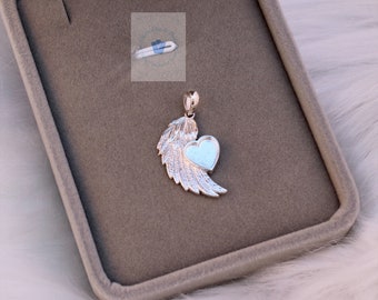 925 Sterling Silver Feathered Heart (C) Pendant for resin use, UK