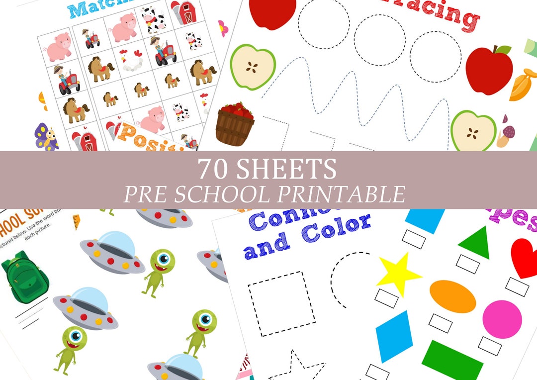 Interactive Preschool Worksheets Pack Colorful Printable Activities for ...