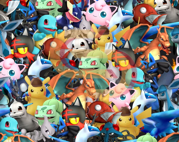 Pokemon Seamless Pattern, Cartoon Seamless Pattern, Fabric Sublimation ...