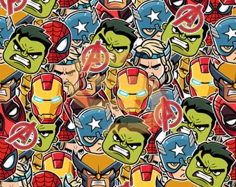 Marvel seamless design, Cartoon Seamless Pattern, Fabric Sublimation