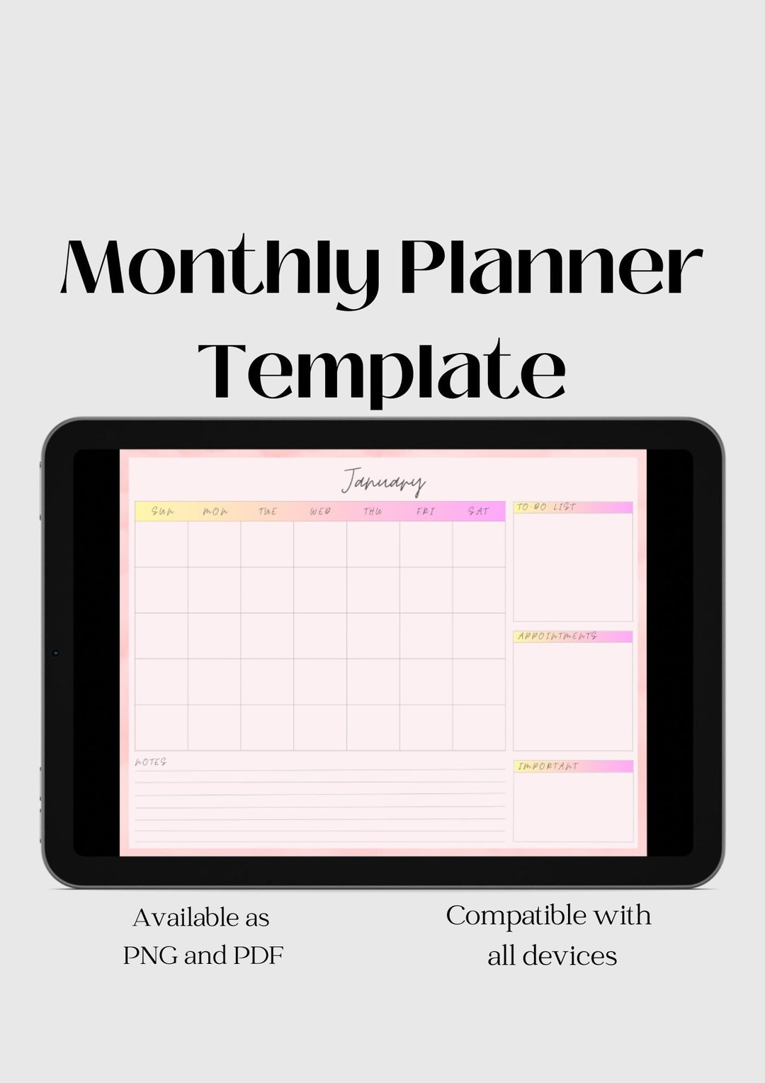 2024 Goodnotes Template Monthly Planner Notability Planner Etsy