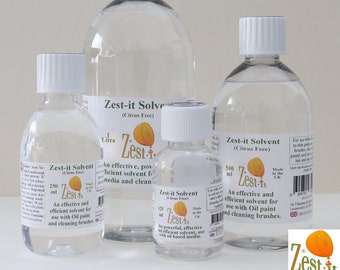 Zest-it® Citrus Free Solvent is a non citrus alternative to 'turps' & white spirit for thinning oil paint, cleaning brushes