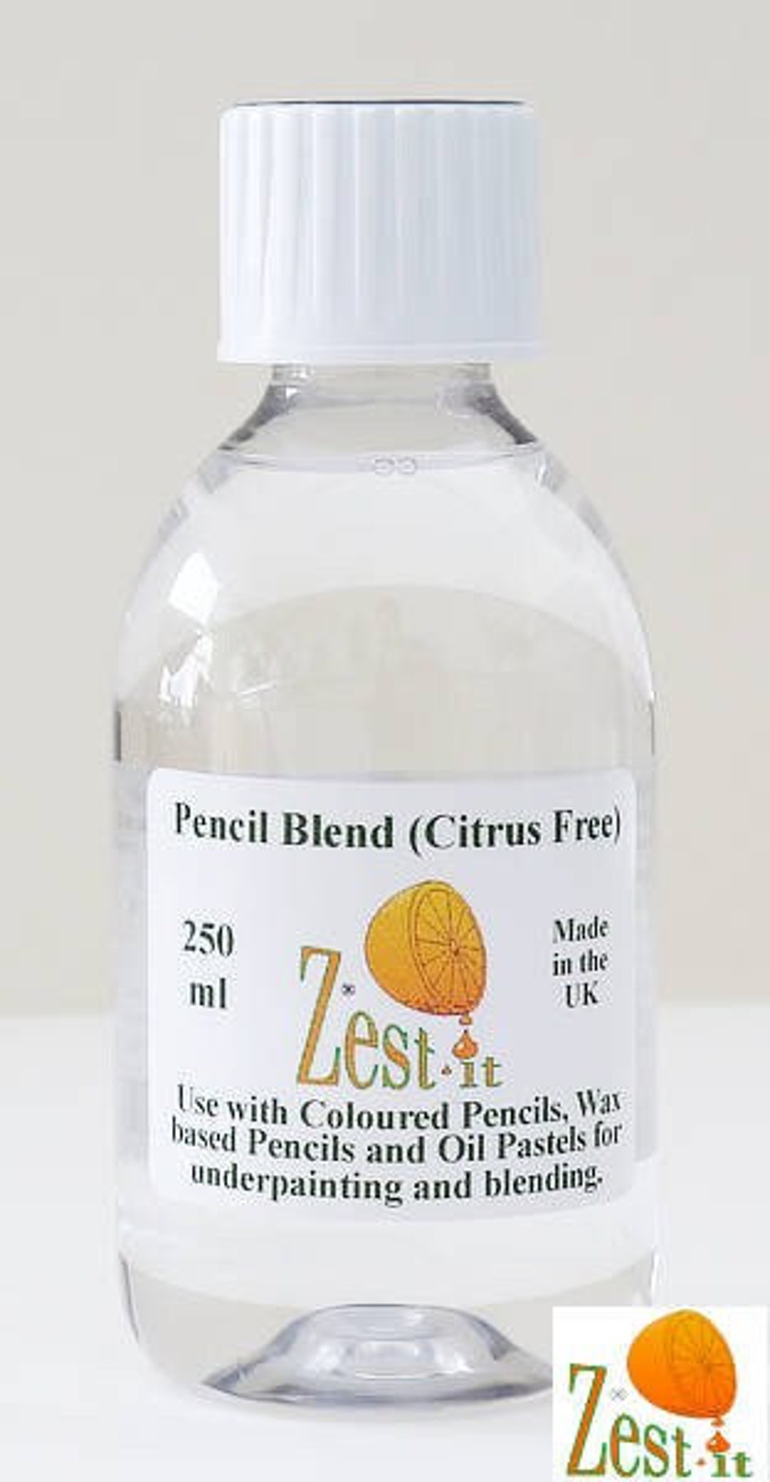 Zestit® Pencil Blend Citrus Free 250ml. Blends Coloured Pencils, Wax