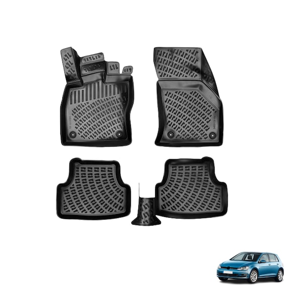 Fits Volkswagen Golf 7 2012-2019 Floor Mats Front & Rear All Wheather  Custom Fit Floor Liner 3D Waterproof Black Molded 4X 