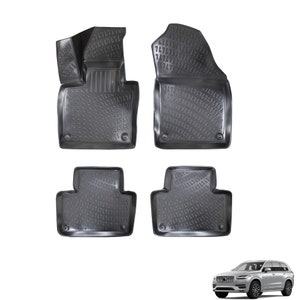 Floor Mats & Cargo Liner Set for Volvo XC-90 Hybrid 2018-2023 | Full Coverage, All Weather, Non Slip Waterproof Floor Mats
