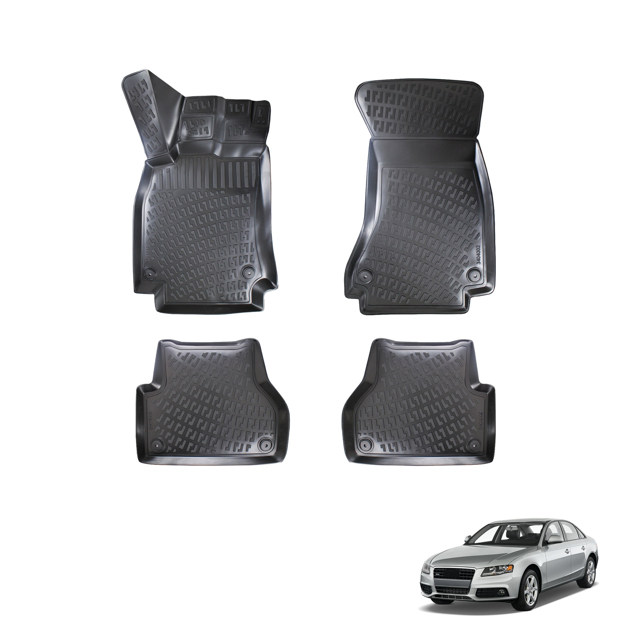 Audi A6 Front Floor Rubber Mats Set Waterproof Winter Protection Genuine